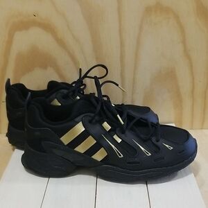 Adidas Men's Size 13 EQT Gazelle Black & Gold Athletic Sneakers